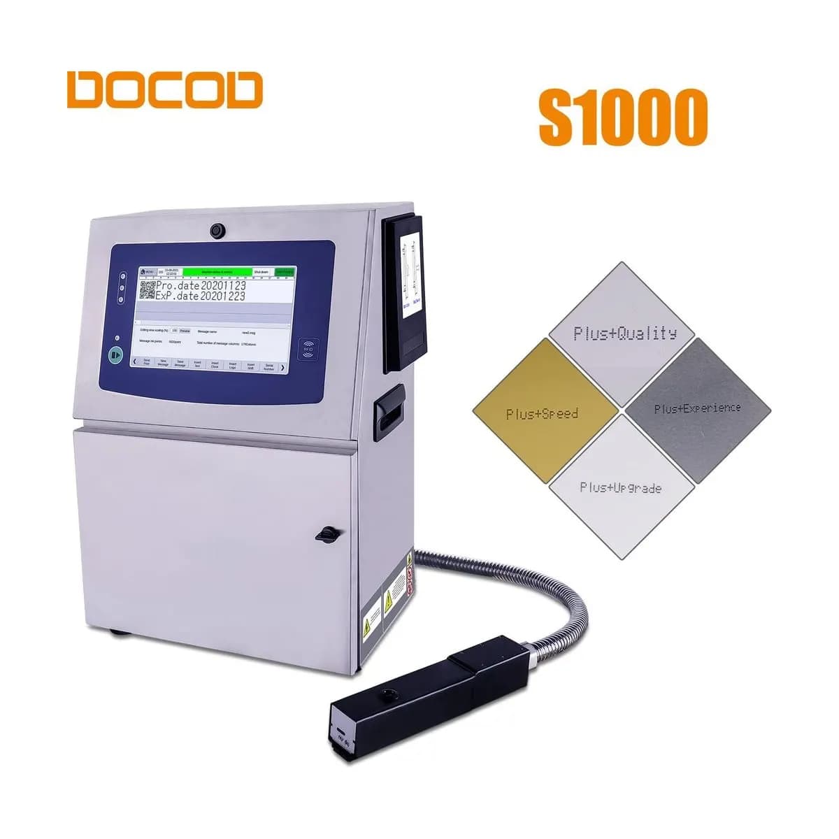 DOCOD S1000 S1000 continuous inkjet (CIJ) printer, 1–5 lines, 10.1" touch screen