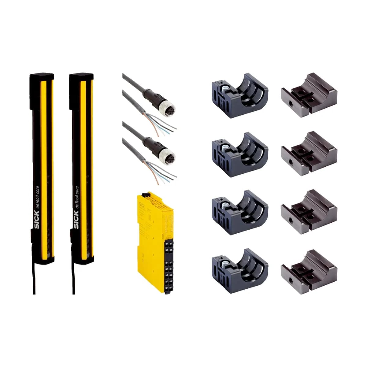 SICK deTec4 Core safety light curtain set with brackets